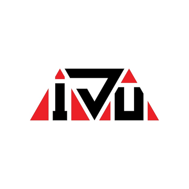 IJU triangle letter logo design with triangle shape IJU triangle logo design monogram IJU triangle vector logo template with red color IJU triangular logo Simple Elegant and Luxurious Logo IJU