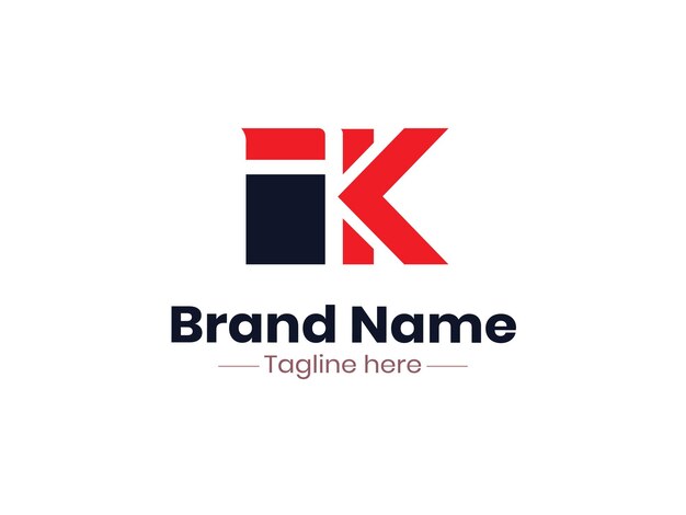 IK logo design template vector illustration IK letter monogram Elegant logo