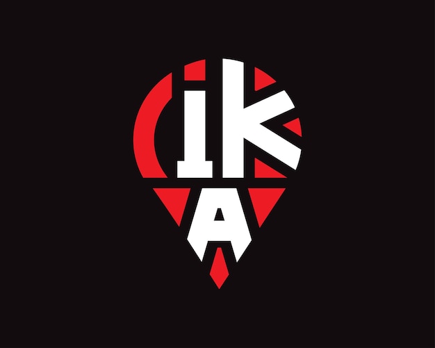 IKA letter location shape logo design