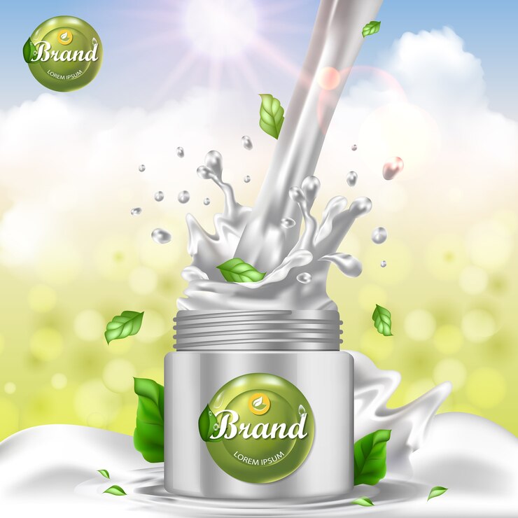 Vector iklan kosmetik percikan krim
