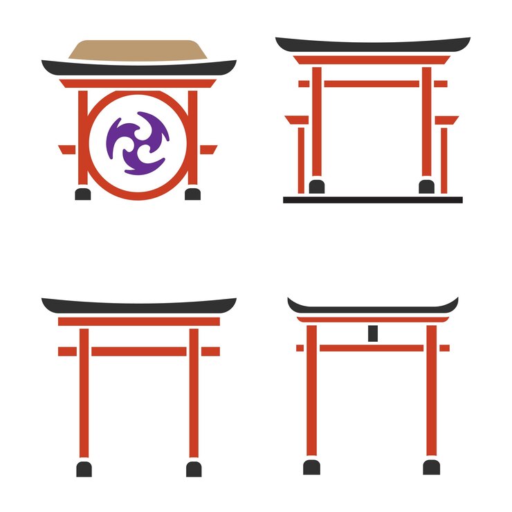 Ikon gerbang tori Jepang vektor