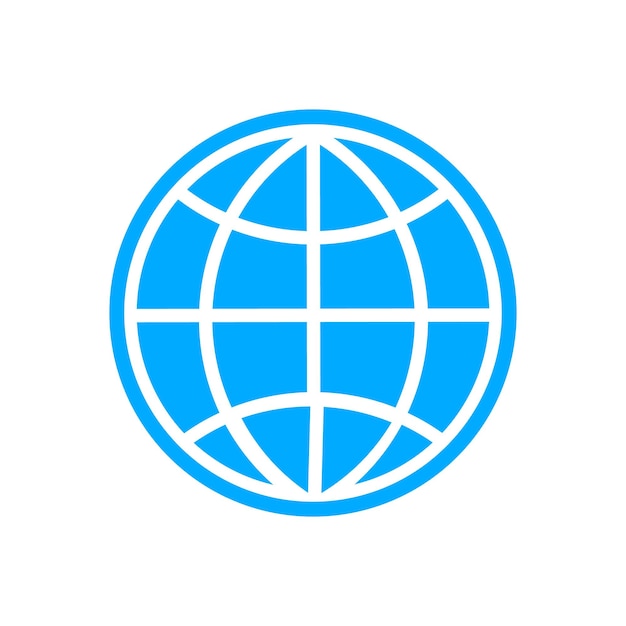 Ikon globe, planet bumi, dunia global, tanda global, peta terisolasi