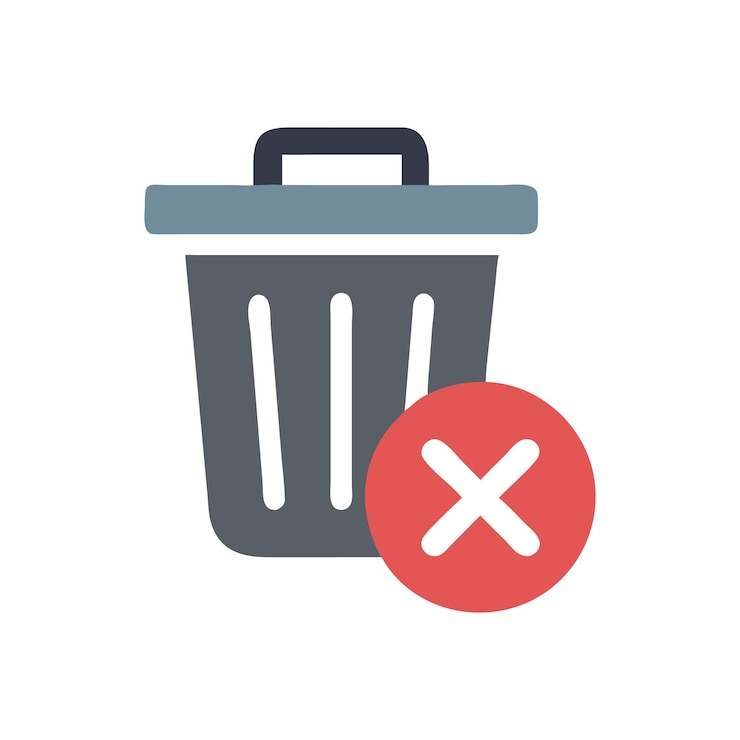Vector ikon hapus dan tempat sampah untuk situs web antarmuka pengguna dan aplikasi seluler