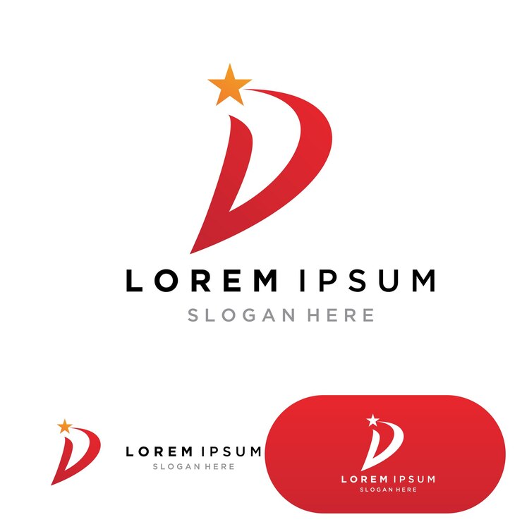 Ikon Huruf D Templat vektor
