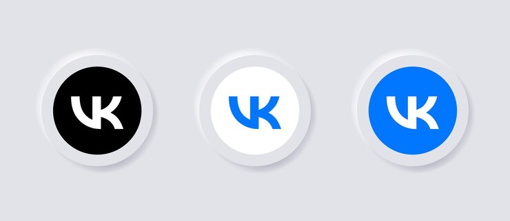 Vector ikon logo vkontakte vk neumorphic untuk logo ikon media sosial populer dalam tombol neumorfisme