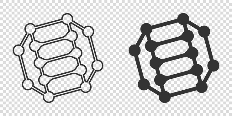 Vector ikon sains dalam gaya datar ilustrasi vektor sel dna dengan latar belakang terisolasi putih konsep bisnis evolusi molekul