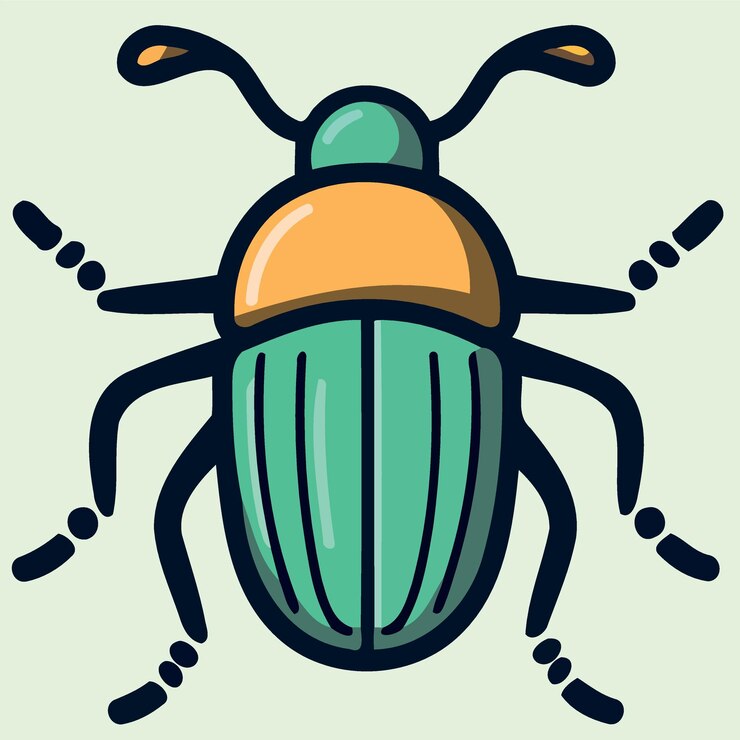 Vector ikon serangga atau logo arthropoda invertebrata kumbang