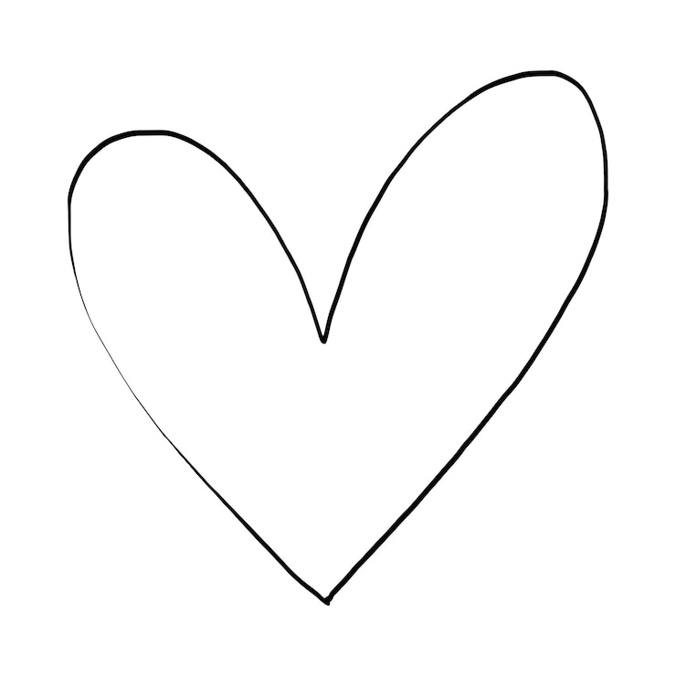 Ikon simbol hati elemen yang digambar tangan dari ilustrasi seni doodle cinta dan romantis