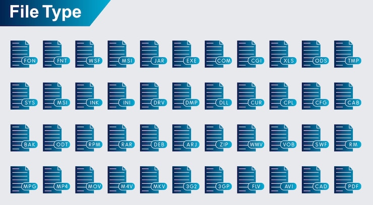 Vector ikon vektor jenis file