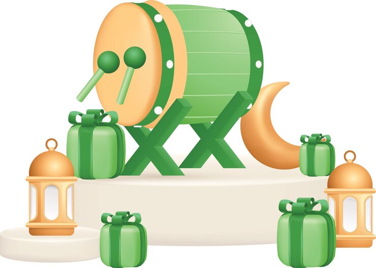 Vector illustration bedug drum islamic icon realistic