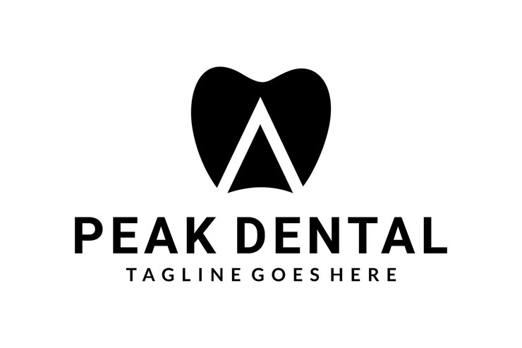 Illustration Health Logo dental design vector template with peak business Logotype