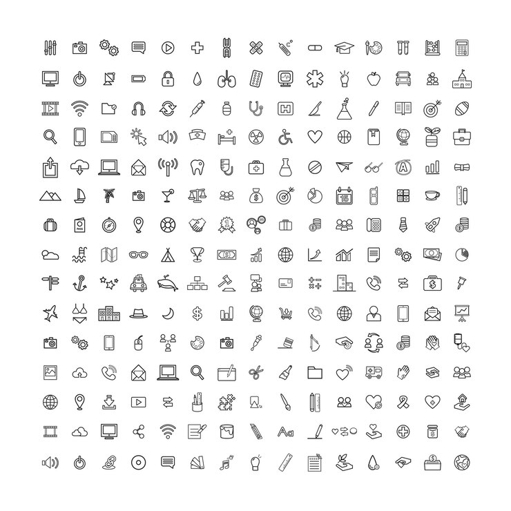 Vector illustration mixed icons set
