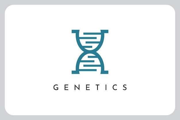 Illustration Modern Minimalist Genetic DNA Cell Gene Symbol logo design
