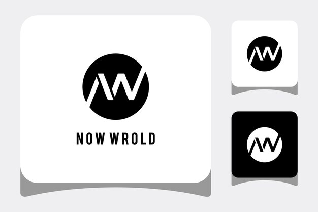 Illustration modern NW circle geometric logo design