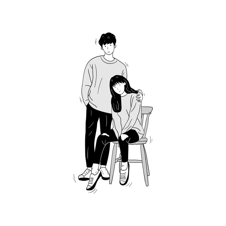 Vector illustration of a couple in love valentines day