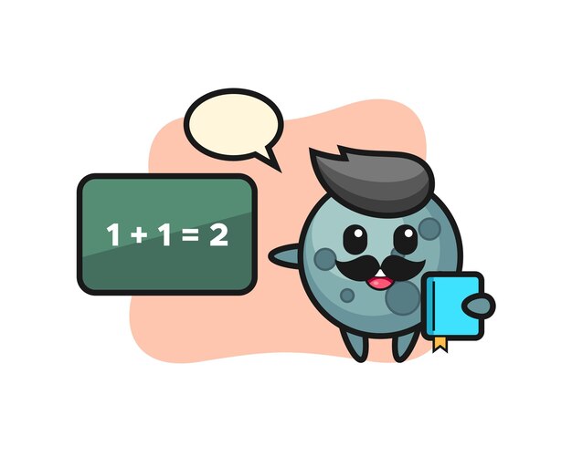 Illustration of asteroid character as a teacher