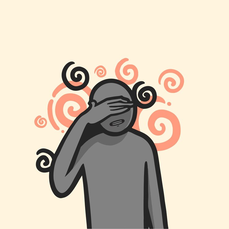 Vector illustration of confused person