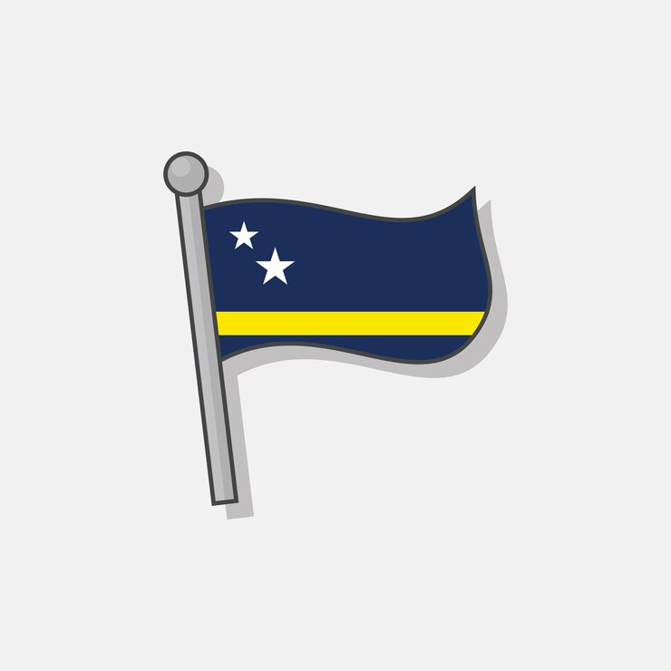Vector illustration of curacao flag template