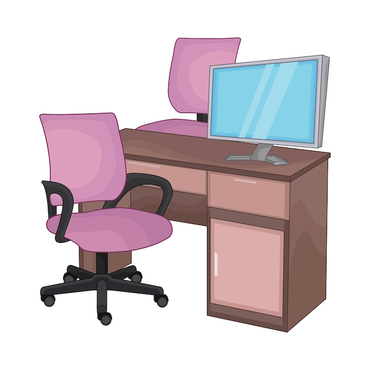Vector illustration of desk