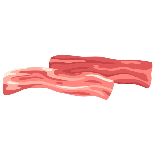 illustration of Fatty pork belly on a white background