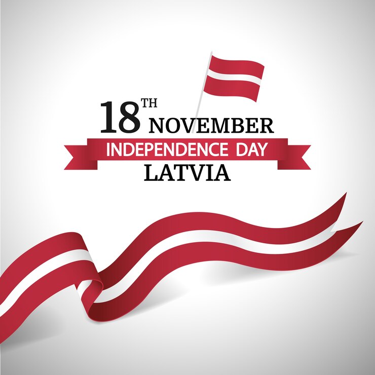 Vector  illustration of independence day of latvia.