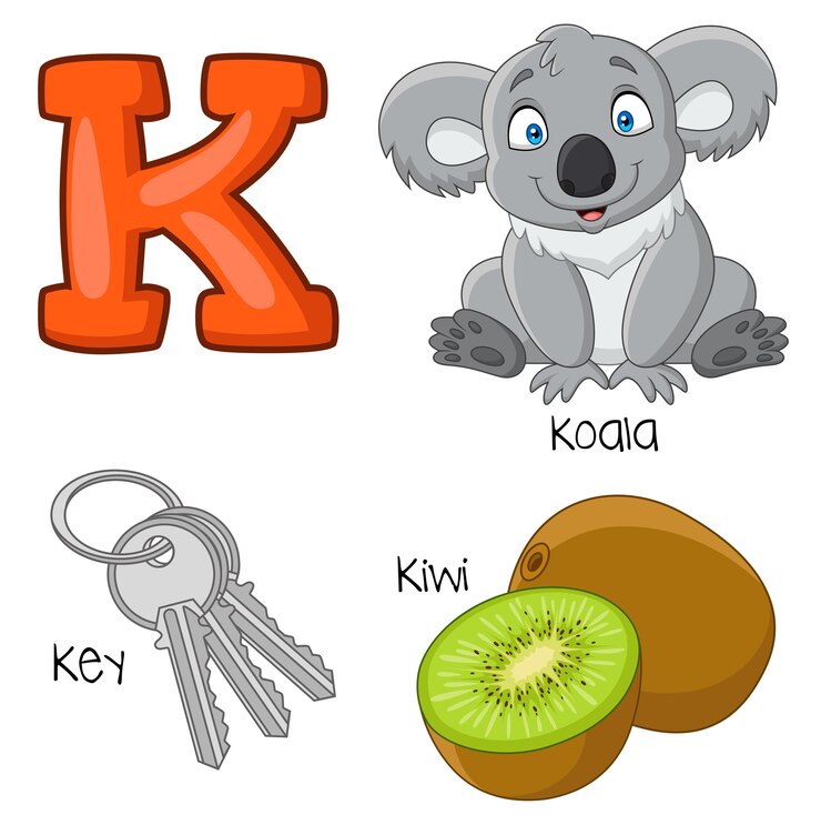 Vector illustration of k alphabet