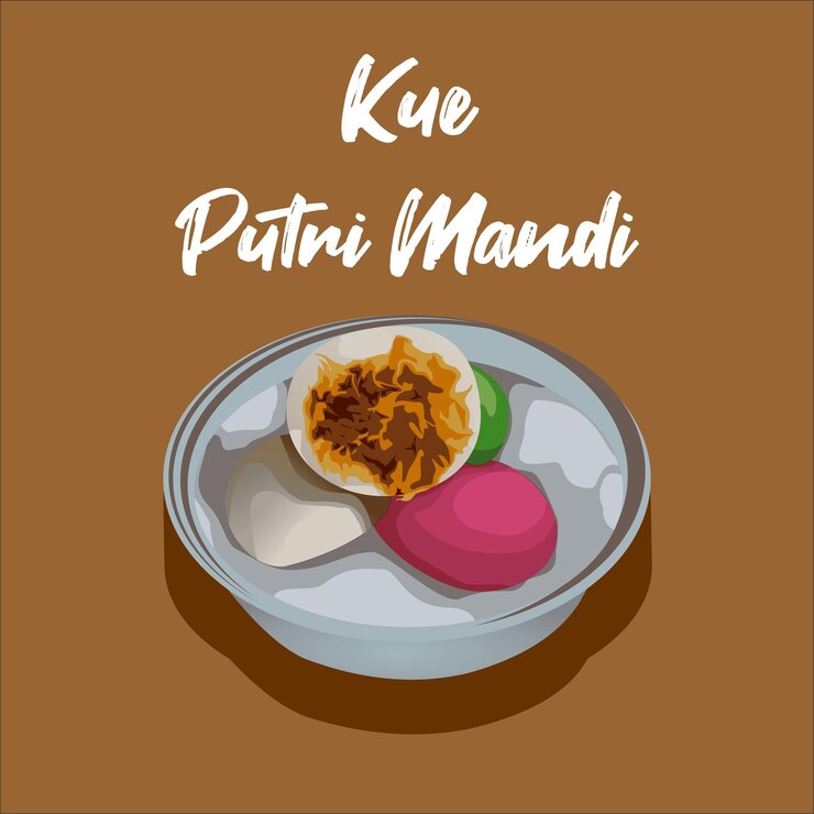 Vector illustration of kue putri mandi or putri mandi cake from indonesia