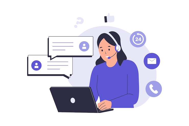 Vector illustration of live chat support