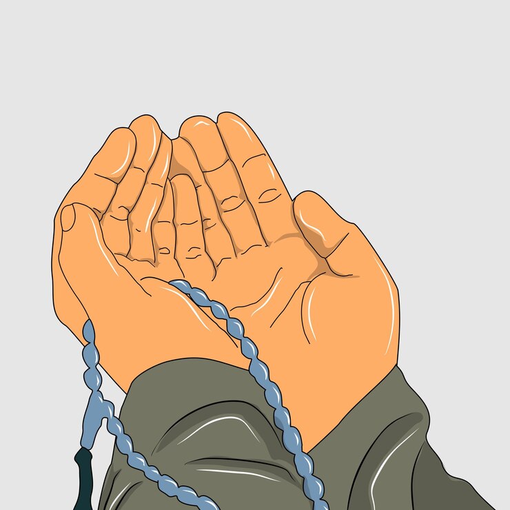 Vector illustration of muslim pray hand