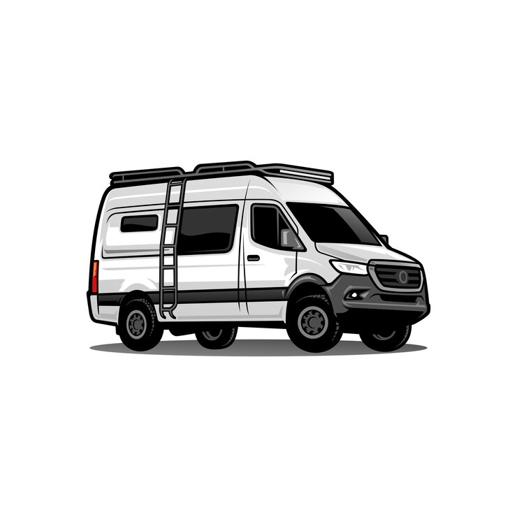 Vector illustration of overland rv motor home camping car isolated vector