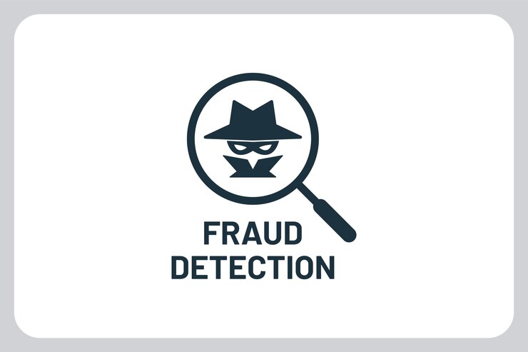 Vector illustration silhouette of magnifying glass detective logo design