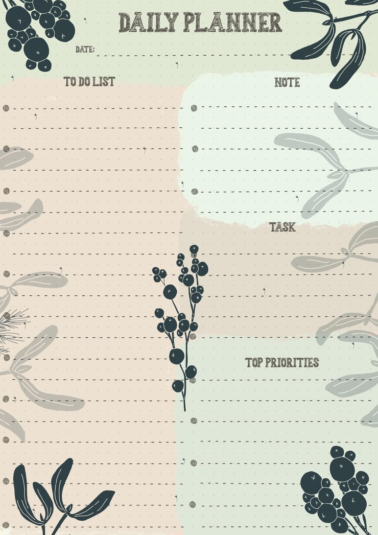 Vector illustration template daily planner planning to do list work productivity