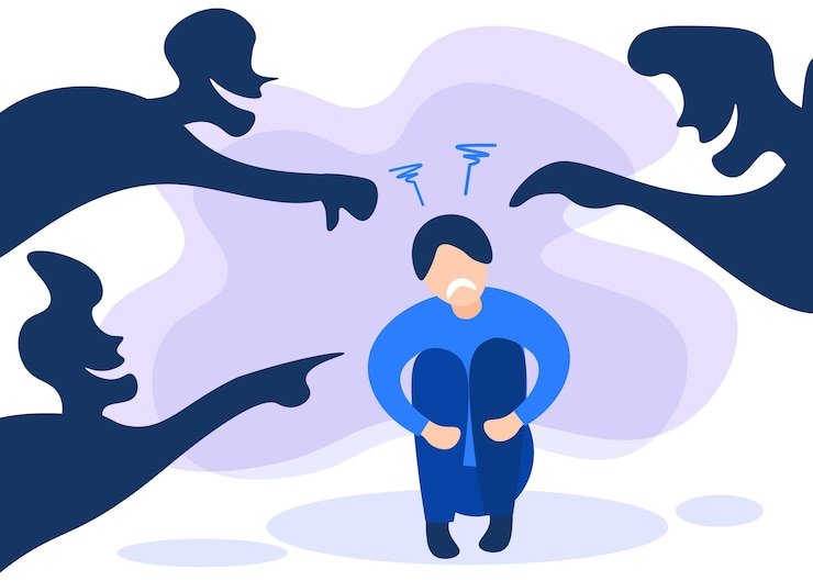 Vector illustration vector graphic cartoon character of bullying