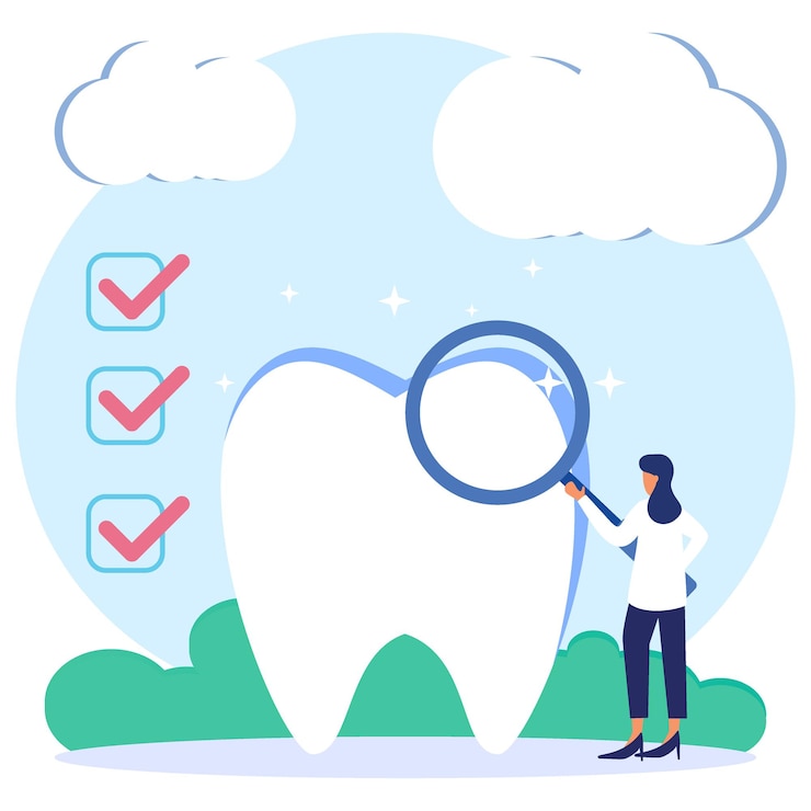 Vector illustration vector graphic cartoon character of dental clinic