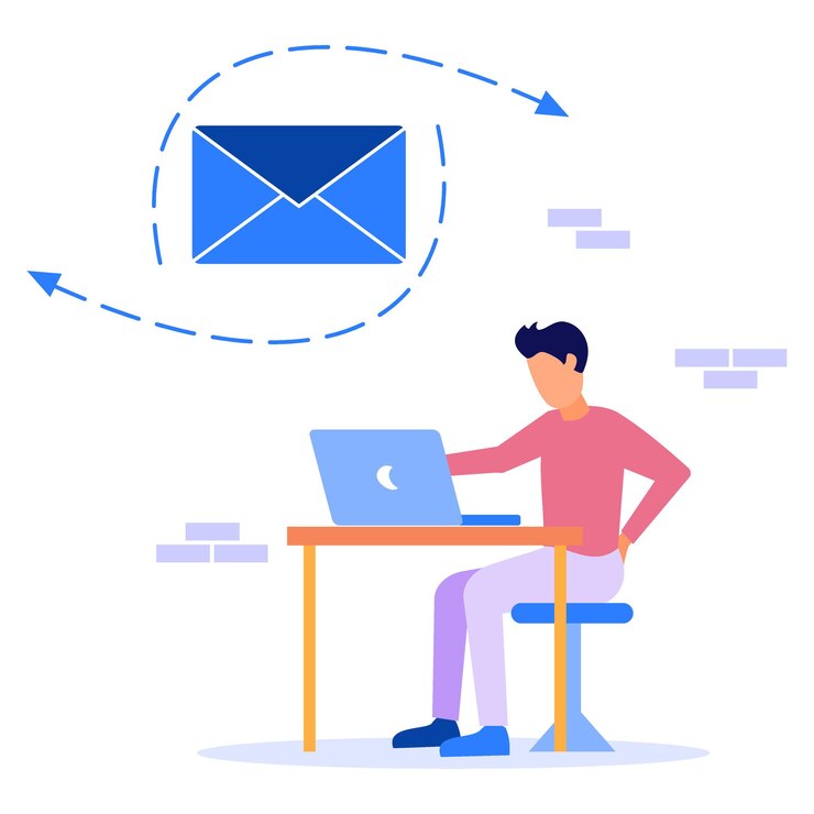 Vector illustration vector graphic cartoon character of email services