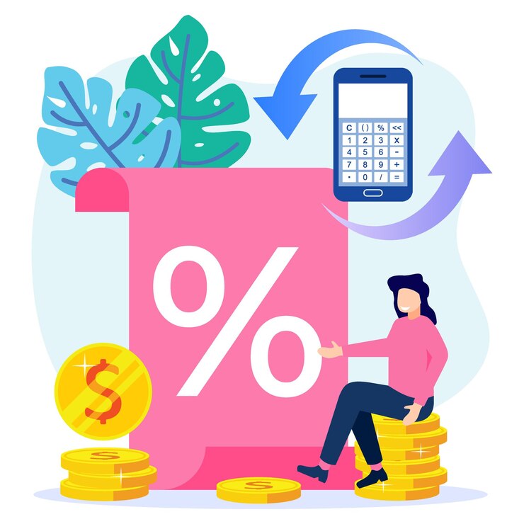 Vector illustration vector graphic cartoon character of tax calculation