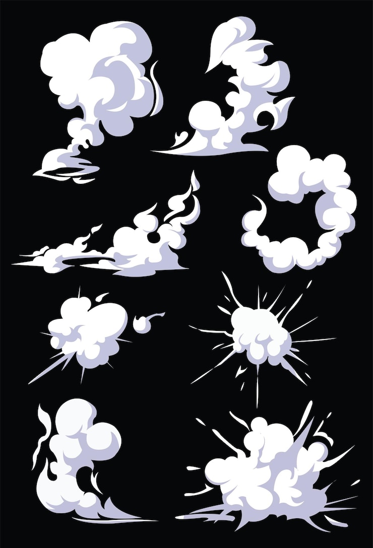Vector illustration vector graphic of smoke perfect for animation design illustration carton anime
