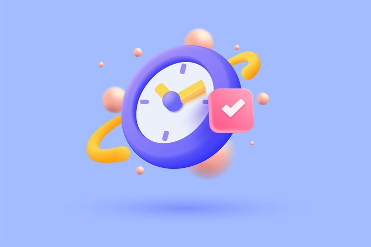 Ilustrasi 3d modern dari Jam alarm