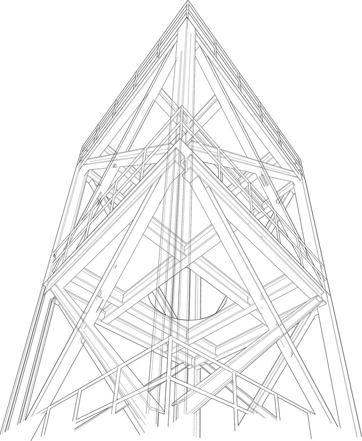 Vector ilustrasi 3d proyek industri