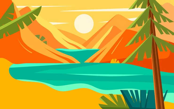Vector ilustrasi adegan tamasya musim gugur karakter musim gugur poster tamasya keluarga musim gugur