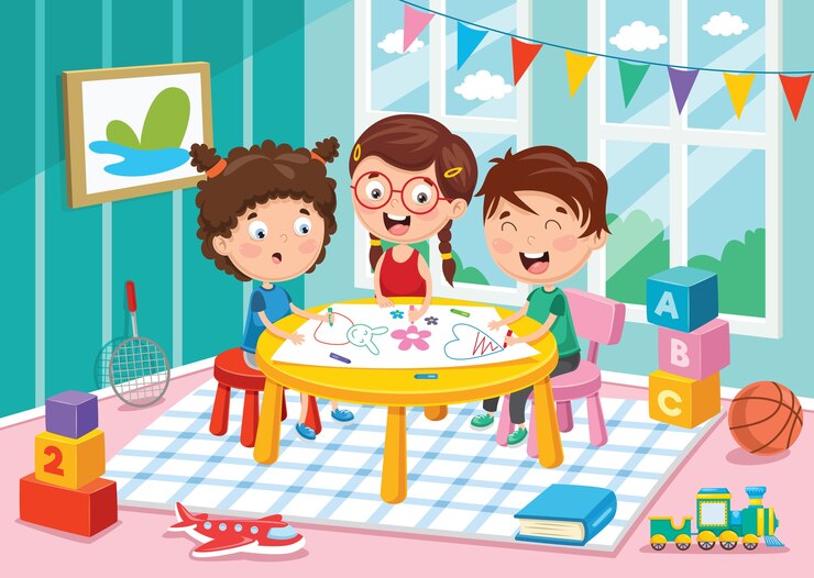 Vector ilustrasi anak-anak prasekolah