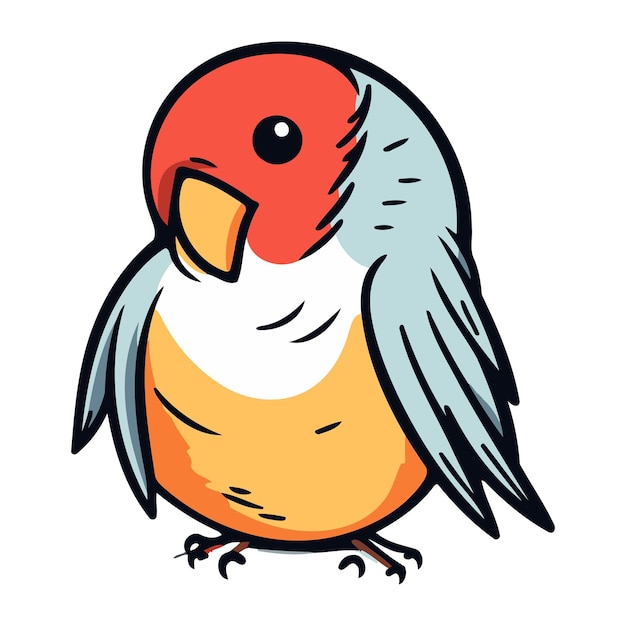 Ilustrasi burung beo lucu yang diisolasi dengan latar belakang putih