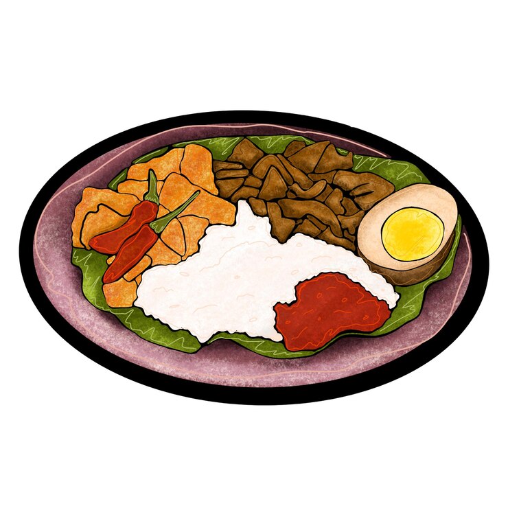 Vector ilustrasi cita rasa masakan nusantara