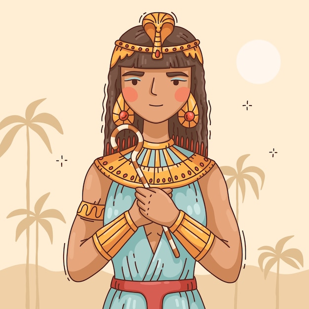 Ilustrasi Cleopatra yang digambar tangan