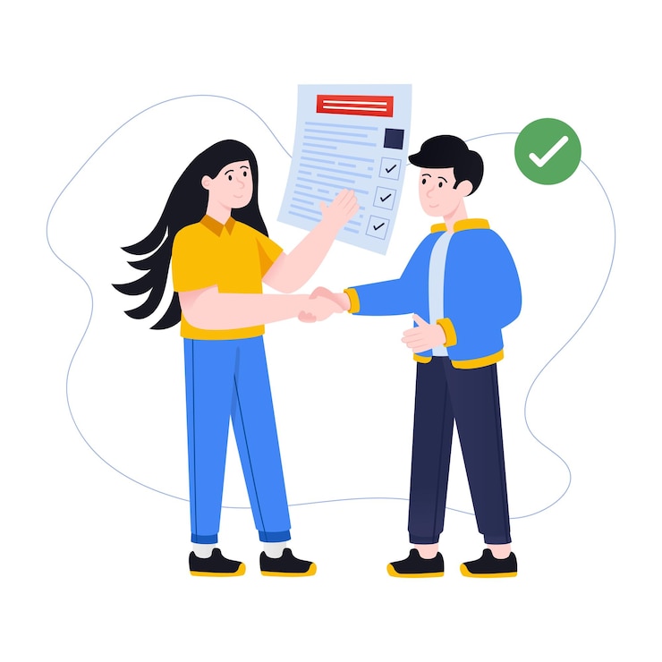 Vector ilustrasi datar kemitraan yang bisa diedit