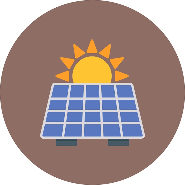Ilustrasi Datar Panel Surya