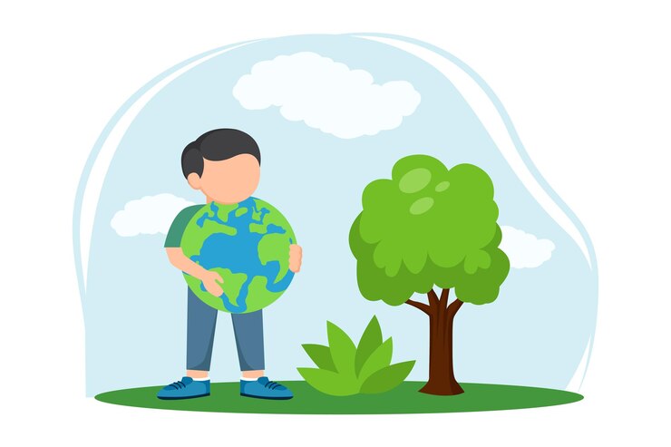 Vector ilustrasi desain datar hari bumi