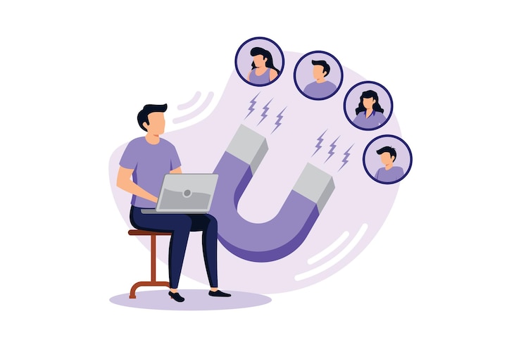 Vector ilustrasi desain modern datar temukan prospek