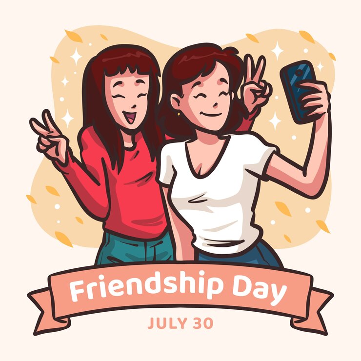 Vector ilustrasi digambar tangan untuk perayaan hari persahabatan internasional