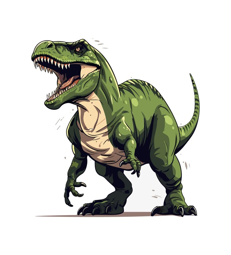 Vector ilustrasi dinosaurus dengan warna solid